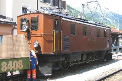 RhB (Rhätische Bahn), Samedan, 10. July 2004